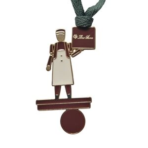 Loro Piana Enamel Charm Pendant Gift Bag Tag Ornament Soldier Bell Boy 2.25 in
